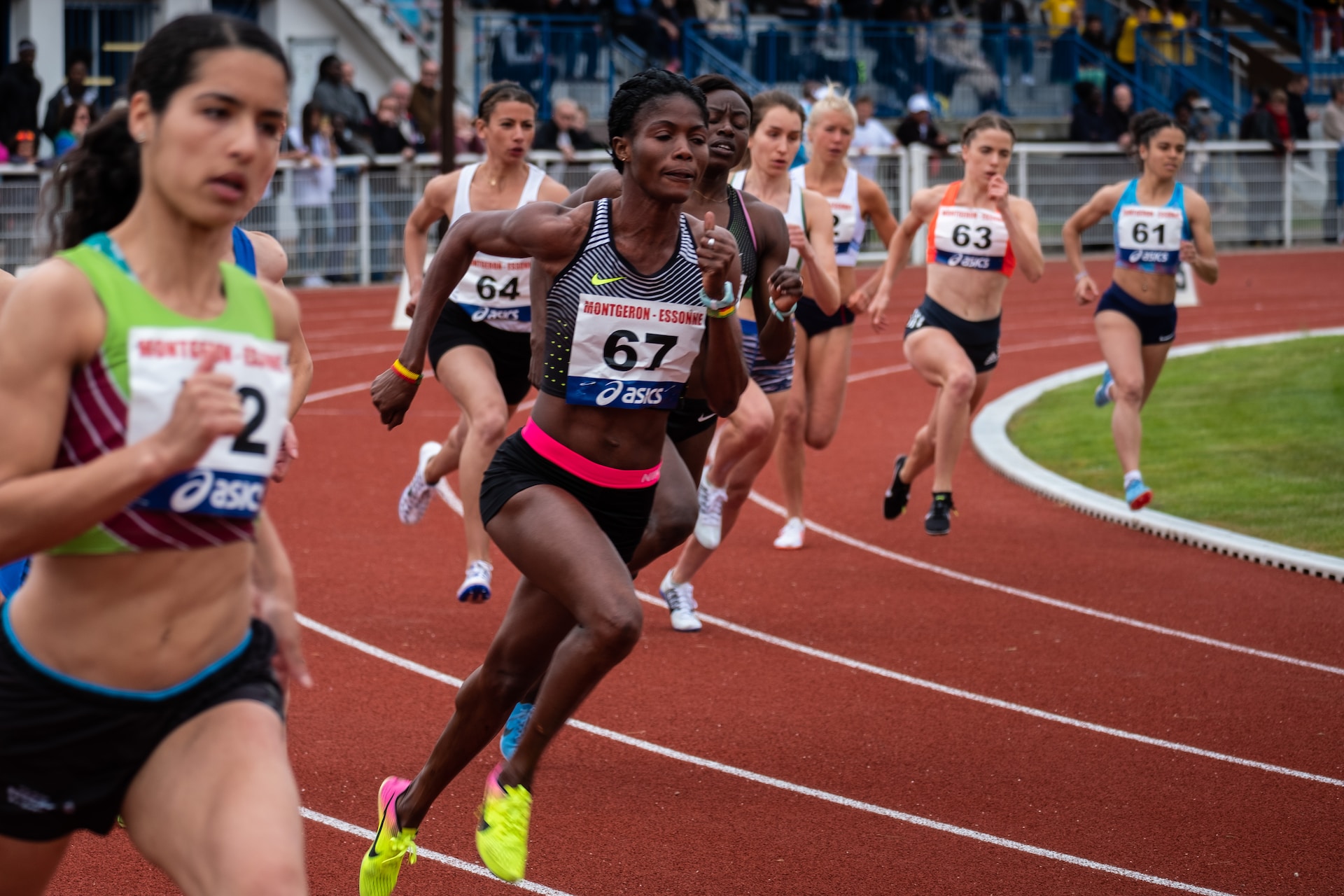 Women's running triathlon competition in one of the types of triathlon