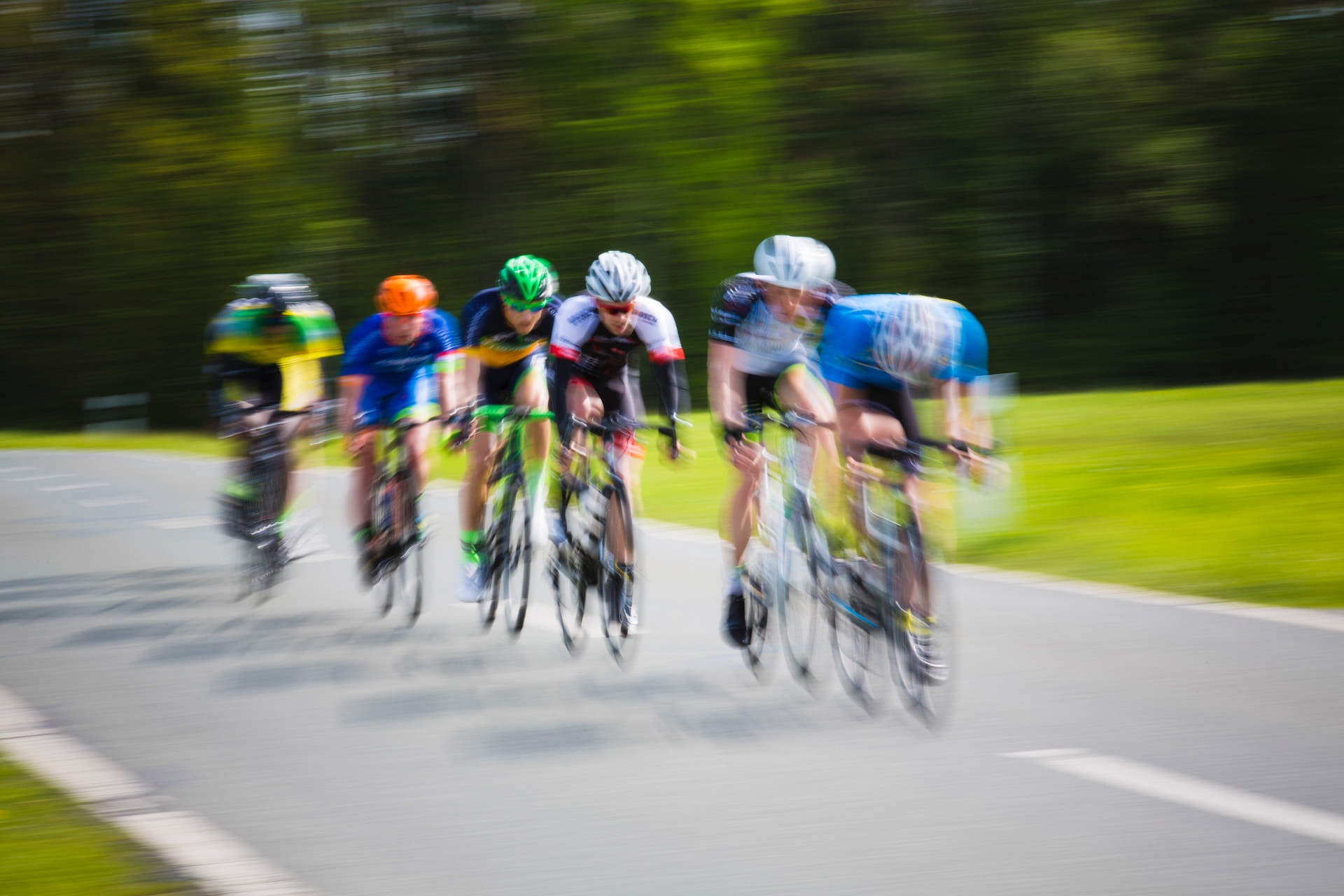 the image shows a cycling triathlon race