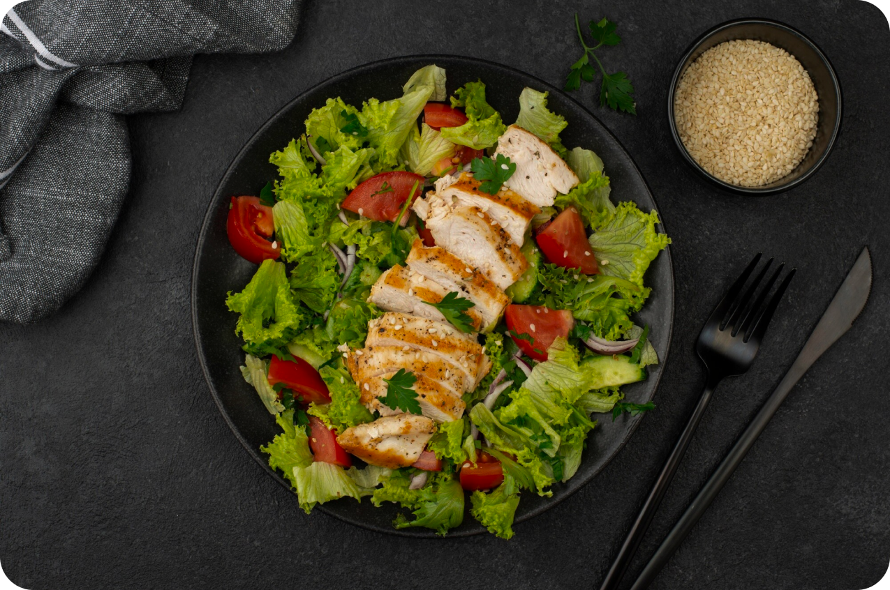 Salads with Grilled Chicken or Lean Protein Sources