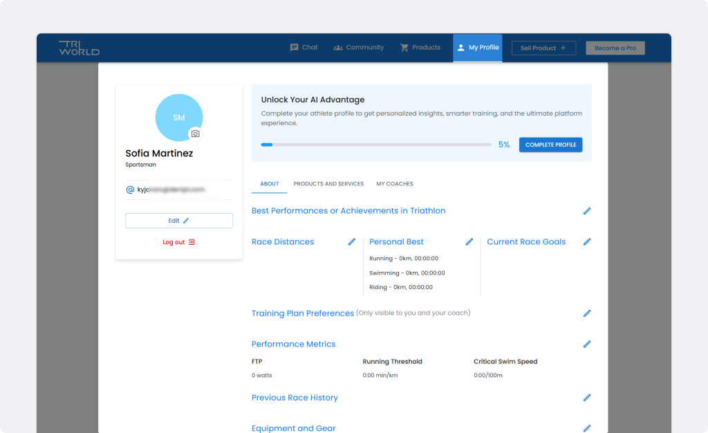 How to Complete Your Athlete Profile