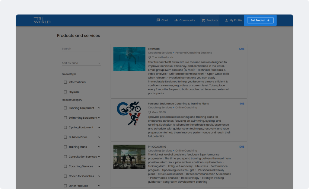 Sell Product | Triworldhub Your Global Triathlon Companion Sell Product